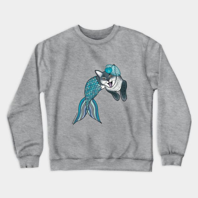 Purrmaid - Gray Tabby - Lucy Crewneck Sweatshirt by ChasingExtraordinary